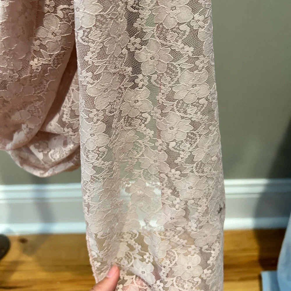 Pink floral strapless, short dress, worn once - Picture 3 of 9